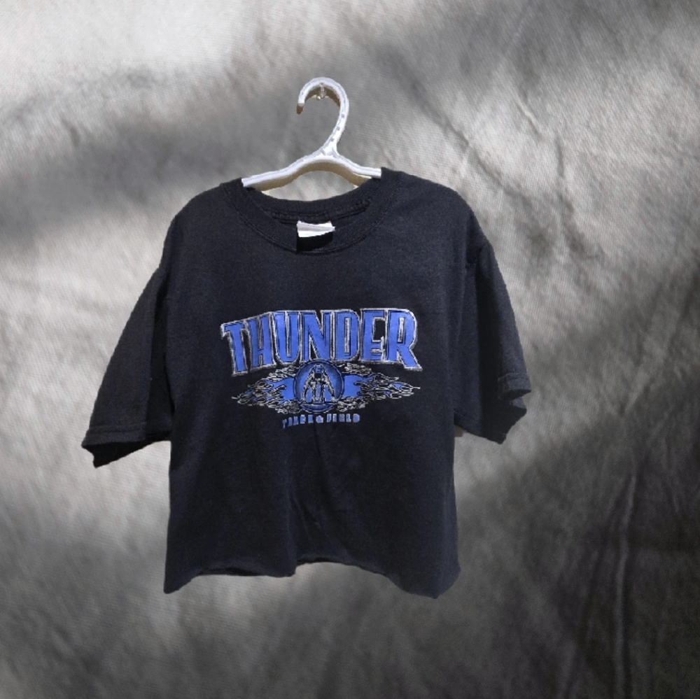 Vintage 90s Track & Field Cropped Thunder Tee
